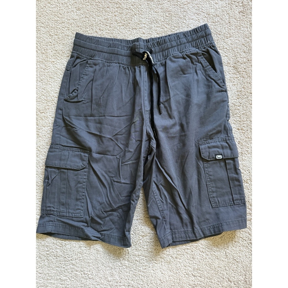Ecko Unltd. Men's Gray Cargo Shorts Canvas Flat Front Cargo Pockets Size Medium